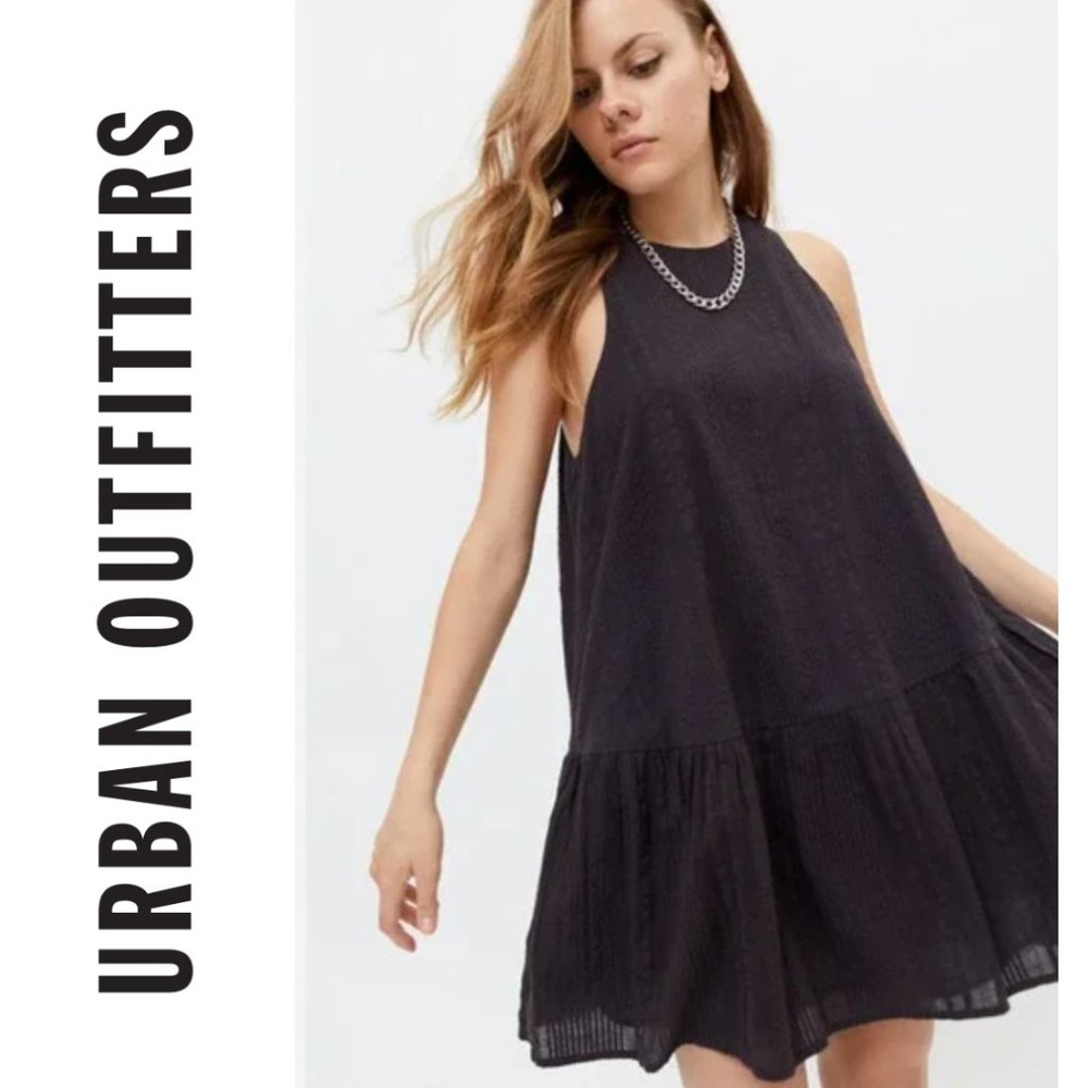 Urban Outfitters Maisy High Neck Black Ruffle Dress XS